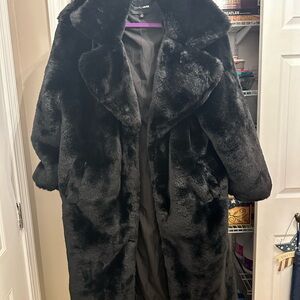 Fashion Nova Black Faux Fur Coat